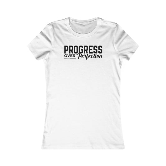 White Progress Over Perfection Tee