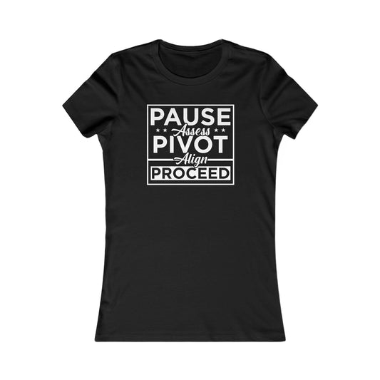 Women's Tee Pause Assess Pivot Align Black