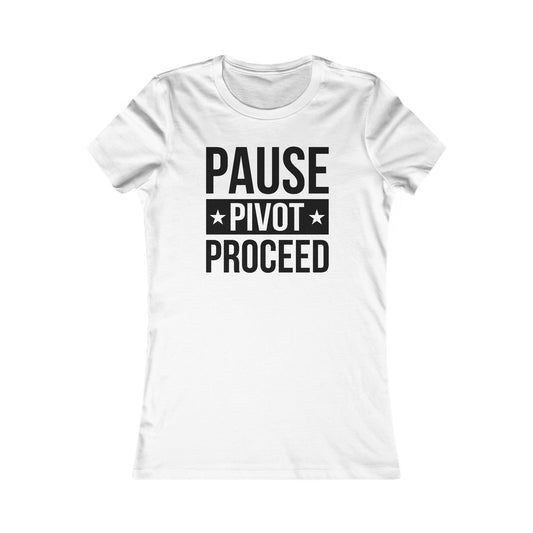 White Pause, Pivot, Proceed Tee